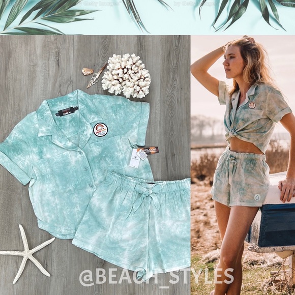 Volcom Tops - 🌴🔆VOLCOM- OBX SARAH SHIRT SHORT MATCHING SET🔆🌴